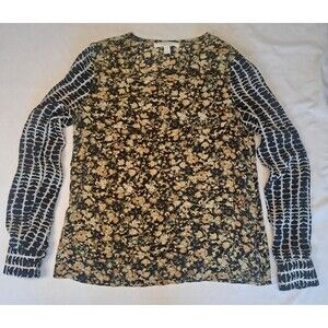 Piperlime Collection S Women's Silk Mixed Media LS Boho Artsy Indie Professional
